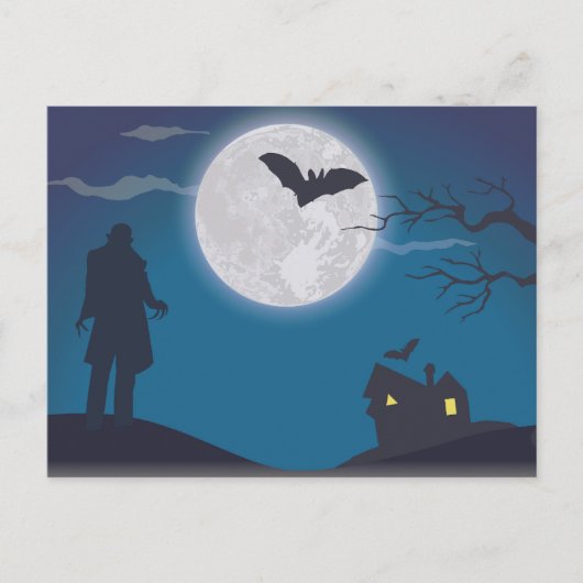 怖いハロウィンの夜 ポストカード (正面)