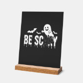 怖いハロウィンの幽霊コウモリデザイン_1 アクリルサイン (傾斜)