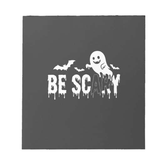 怖いハロウィンの幽霊コウモリデザイン_1 ノートパッド (正面)