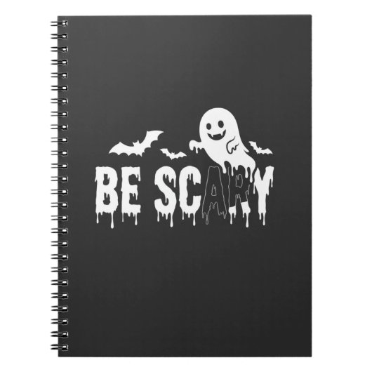 怖いハロウィンの幽霊コウモリデザイン_1 ノートブック (正面)