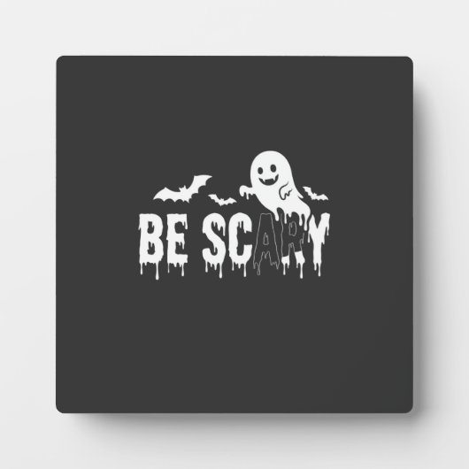 怖いハロウィンの幽霊コウモリ デザイン_1 フォトプラーク (正面)