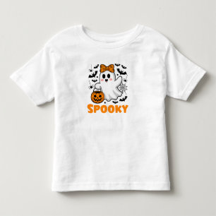 怖いハロウィンの幽霊 トドラーTシャツ