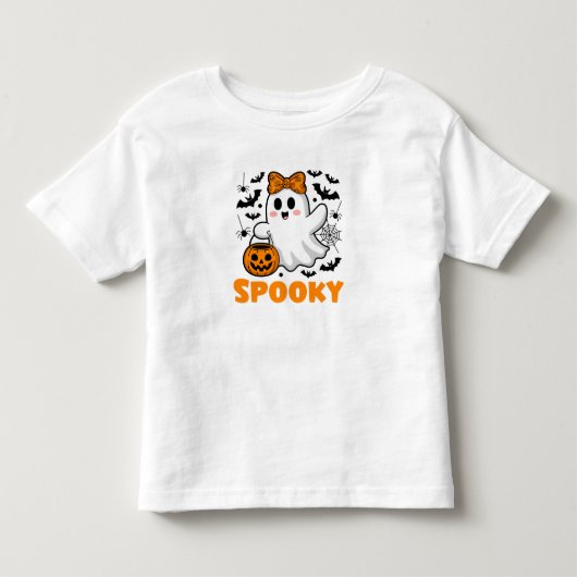 怖いハロウィンの幽霊 トドラーTシャツ (正面)