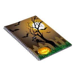 怖いハロウィンの庭の風景 ノートブック