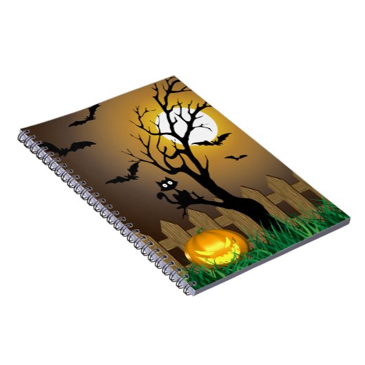 怖いハロウィンの庭の風景 ノートブック (右側)