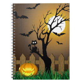 怖いハロウィンの庭の風景 ノートブック