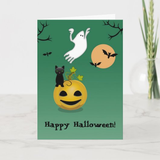 怖いハロウィンの挨拶状のセット カード (正面)