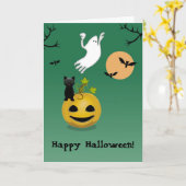怖いハロウィンの挨拶状のセット カード (黄色い花)