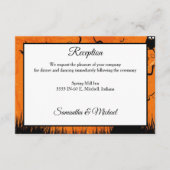 怖いハロウィンの木の結婚式の披露宴 エンクロージャーカード (正面)