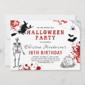 怖いハロウィンの誕生日 招待状 (正面)