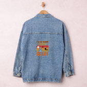 怖いハロウィンの魔女の幽霊の家のデザイン_1 デニムジャケット (ハンガー)