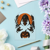 怖いハロウィンウィザード – 不気味なフード付きスカル アクリル招待状 (インサイチュ (ウェディング))