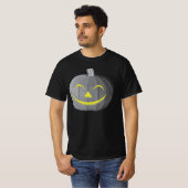 怖いハロウィンカボチャ黒と白のTシャツ Tシャツ (正面フル)