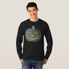 怖いハロウィンカボチャ黒と白のTシャツ Tシャツ