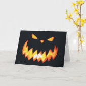 怖いハロウィンカボチャ カード (黄色い花)