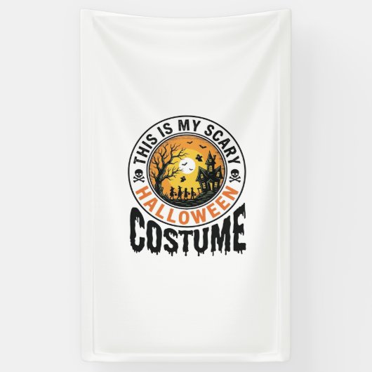 怖いハロウィンコスチューム ビンテージ風彫刻Tシャツ デ 横断幕 (縦)
