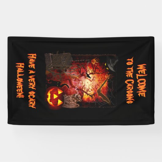 怖いハロウィンバナー 横断幕 (横)