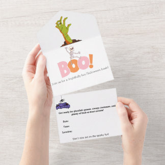 怖いハロウィンパーティーの招待状 オールインワン招待状