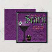 怖いハロウィンパーティーの招待状 招待状 (正面/裏面)