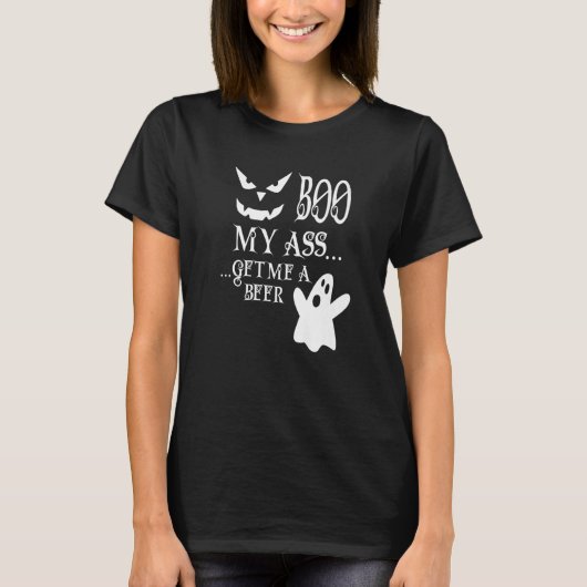 怖いハロウィン不気味幽霊パンプキン顔1 Tシャツ (正面)