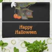 怖いハロウィン幽霊のよく出るハウスウィズ幽霊 キッチンタオル (折り畳み)