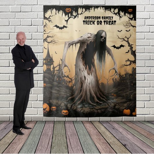 怖いハロウィン幽霊のよく出るフォレスト タペストリー