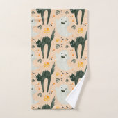 怖いハロウィン幽霊&猫風呂タオルセット バスタオルセット (ハンドタオル)