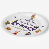 怖いハロウィン・コスチュームの子供の誕生日パーティー ペーパープレート (アングル)