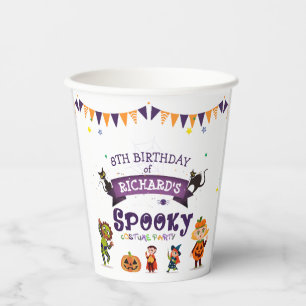 怖いハロウィン・コスチュームの子供の誕生日パーティー 紙コップ