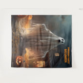 怖いハロウィーンつる幽霊 タペストリー (正面(横))