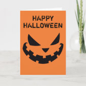怖いハロウィーンのカボチャのちょうちんカスタムオレンジハロウィーン カード (正面)