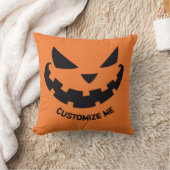 怖いハロウィーンのカボチャのちょうちんカスタムオレンジハローウィンパーティ クッション (ブランケット)
