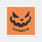 怖いハロウィーンのカボチャのちょうちんカスタムオレンジハローウィンパーティ スタンダードカクテルナプキン (正面)