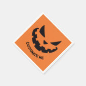 怖いハロウィーンのカボチャのちょうちんカスタムオレンジハローウィンパーティ スタンダードカクテルナプキン (角)
