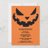 怖いハロウィーンのカボチャのちょうちんカスタムオレンジハローウィンパーティ 招待状 (正面)