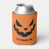 怖いハロウィーンのカボチャのちょうちんカスタムオレンジハローウィンパーティ 缶クーラー (缶正面)
