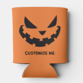 怖いハロウィーンのカボチャのちょうちんカスタムオレンジハローウィンパーティ 缶クーラー (裏面)