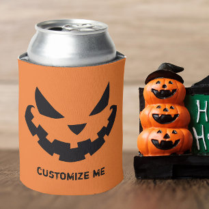 怖いハロウィーンのカボチャのちょうちんカスタムオレンジハローウィンパーティ 缶クーラー