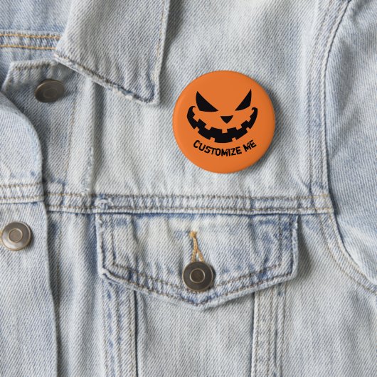 怖いハロウィーンのカボチャのちょうちんカスタムオレンジハローウィンパーティ 缶バッジ (インサイチュ)