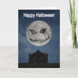 怖いハロウィーンのカボチャのちょうちんハロウィンムーン カード