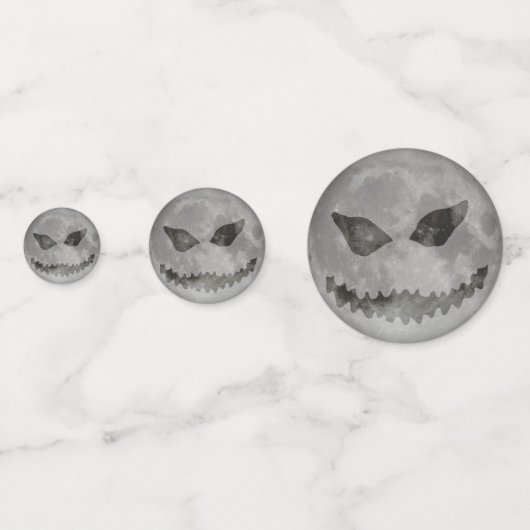 怖いハロウィーンのカボチャのちょうちんハロウィンムーン コンフェッティ (裏面)