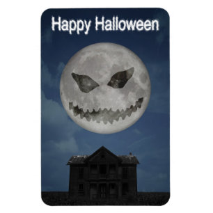 怖いハロウィーンのカボチャのちょうちんハロウィンムーン マグネット