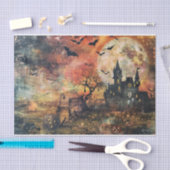 怖いハロウィーンのカボチャのちょうちんフルムーンハロウィーンデコパージュ 薄葉紙 (クラフト)