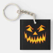 怖いハロウィーンのカボチャのちょうちん顔アクリルキーチェーン キーホルダー (正面)