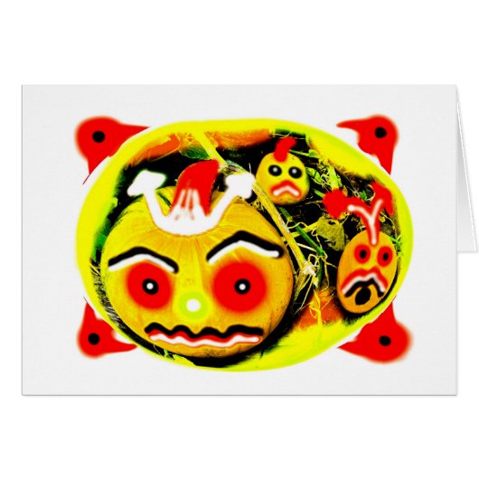 怖いハロウィーンのカボチャのカード (正面横)