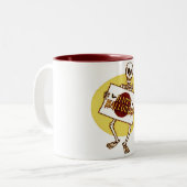 怖いハロウィーンのスケルトン ツートーンマグカップ (正面左)