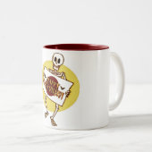 怖いハロウィーンのスケルトン ツートーンマグカップ (正面右)
