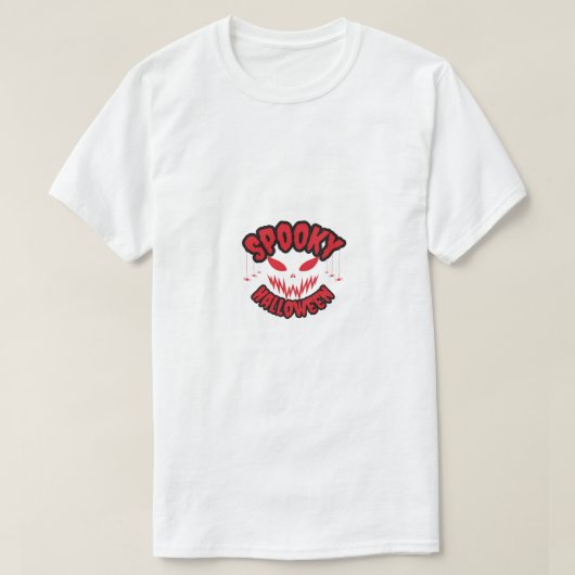 怖いハロウィーンのホラー柄 Tシャツ (デザイン正面)