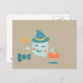 怖いハロウィーンの夜と幽霊たちはがき ポストカード (正面/裏面)