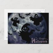 怖いハロウィーンの夜と幽霊たち ポストカード (正面/裏面)